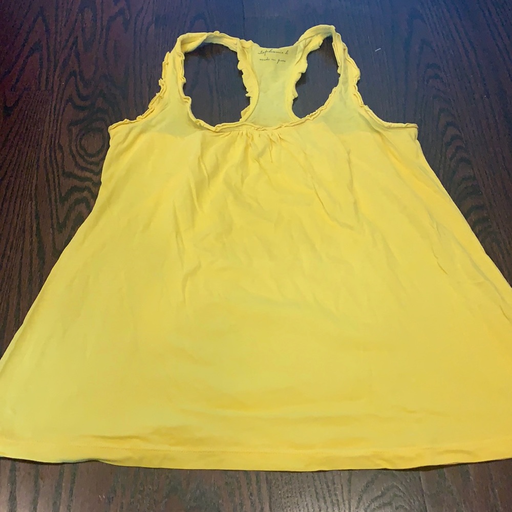 Stephanie b yellow tank top